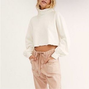 Free People Beach Days Go By Turtleneck Cropped Sweater